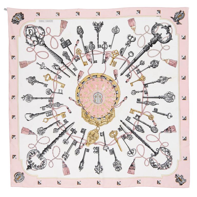HERMÉS, a silk scarf, ""Les Cles".