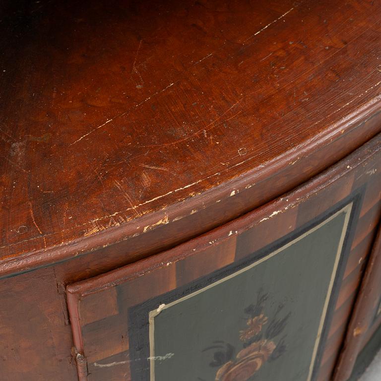 Hörnskåp, allmoge, 1800-tal.