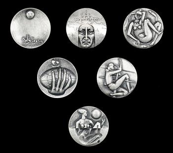 MEDALJER, 10 st, silver, Kauko Räsänen, Sporrong, 1973-74. Ca 660 gr.