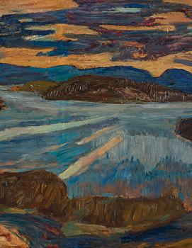 Helmer Osslund, Landscape with mountains and water.