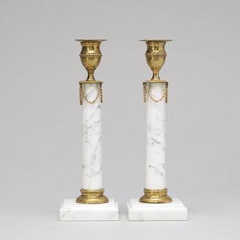 A pair of Gustavian-style candlesticks, 20th ct.