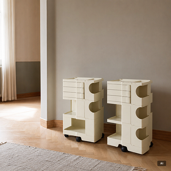 Joe Colombo, a 'pair of 'Boby' plastic chest of drawers, Bieffeplast, Padova, Italien.