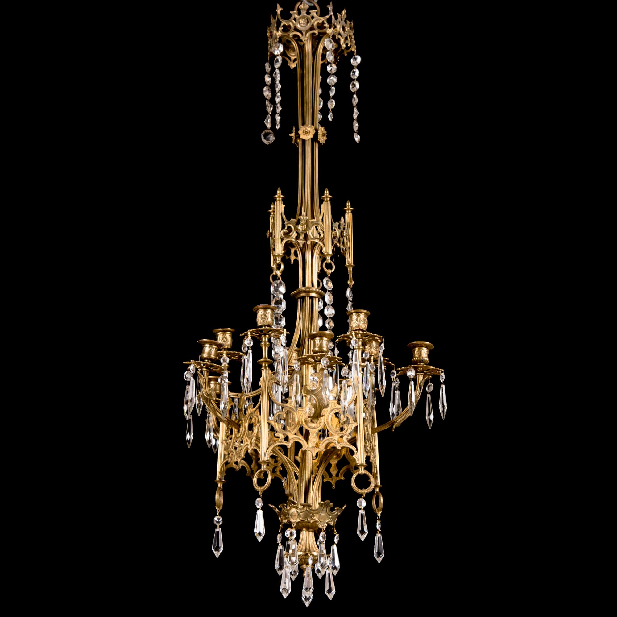 A late 19th century candle chandelier.