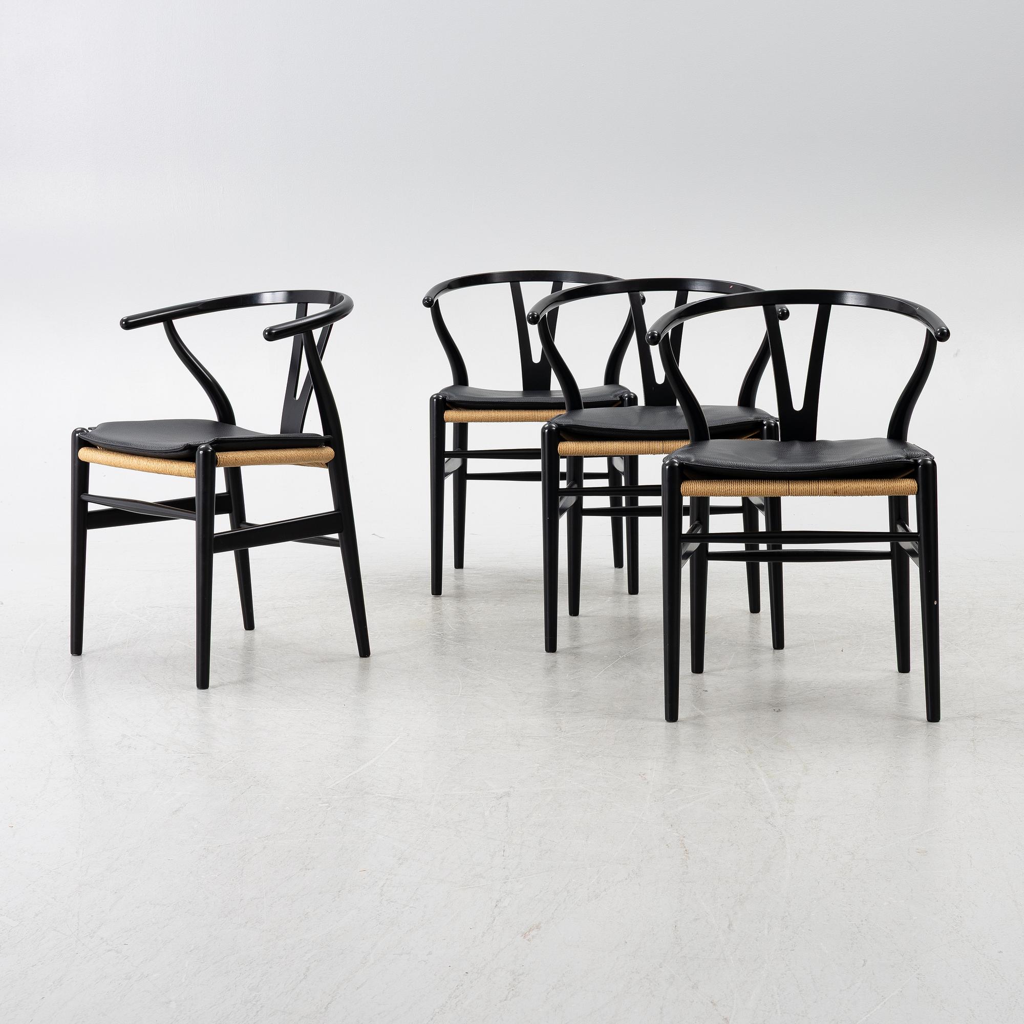 Hans J. Wegner, four CH24/ "Wishbone" chairs, Carl Hansen & Son, Denmark, 21st century.