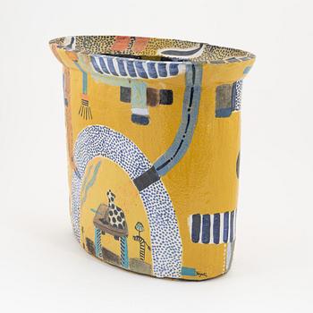 Herman Fogelin, a stoneware vase/pot, signed.