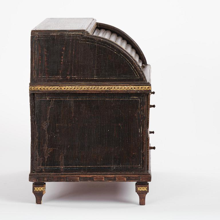 A Gustavian painted miniature escritoire.