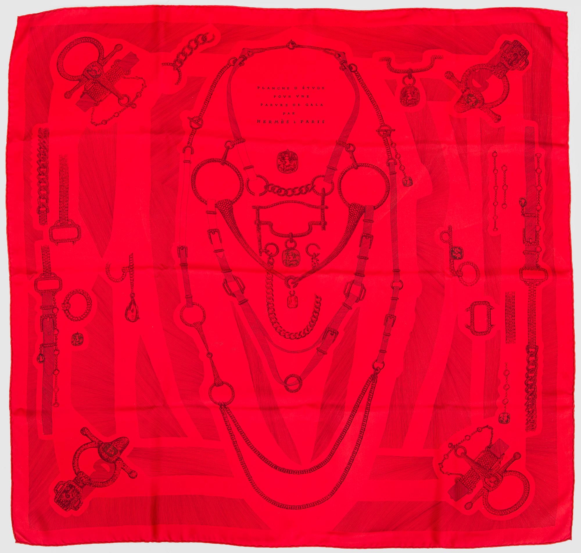 Hermès, an 'Etude Pour une Parure de Gala' silk scarf.