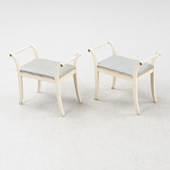 A pair of Empire style stools, 20th Century.