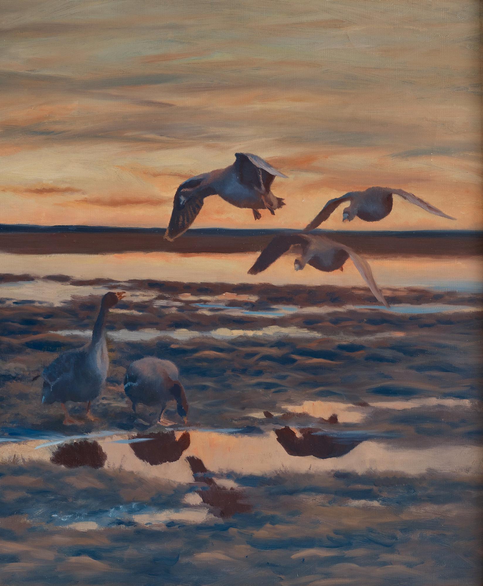 Bruno Liljefors, Flying geese.