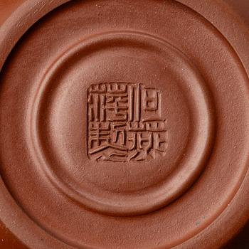 He Yanping, A polychrome yixing teapot, China, 1990s.