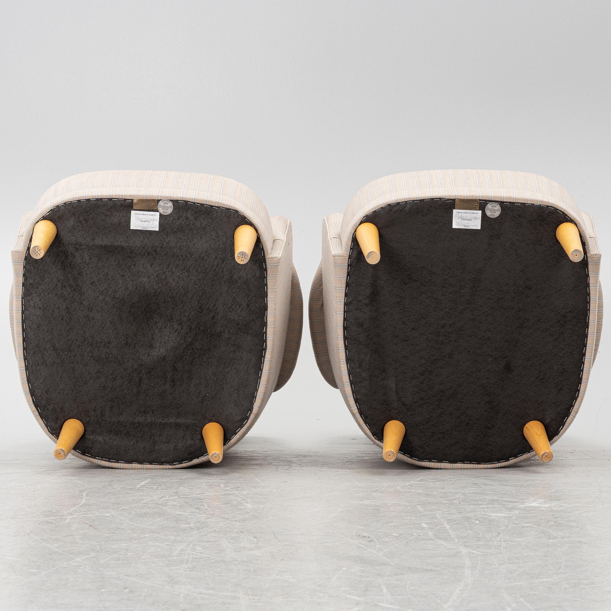 Carl Malmsten, armchairs, a pair, "Samsas".