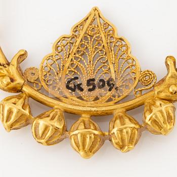 Örhängen, guld, troligen östra medelhavsområdet, sentida.