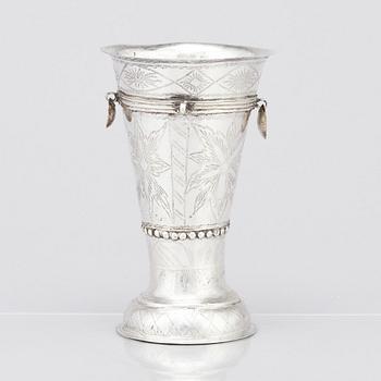 A Norwegian 19th century silver beaker, unidentified makers mark HM, Bergen 1822.