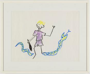 STIG CLAESSON, kritteckning, osignerad.