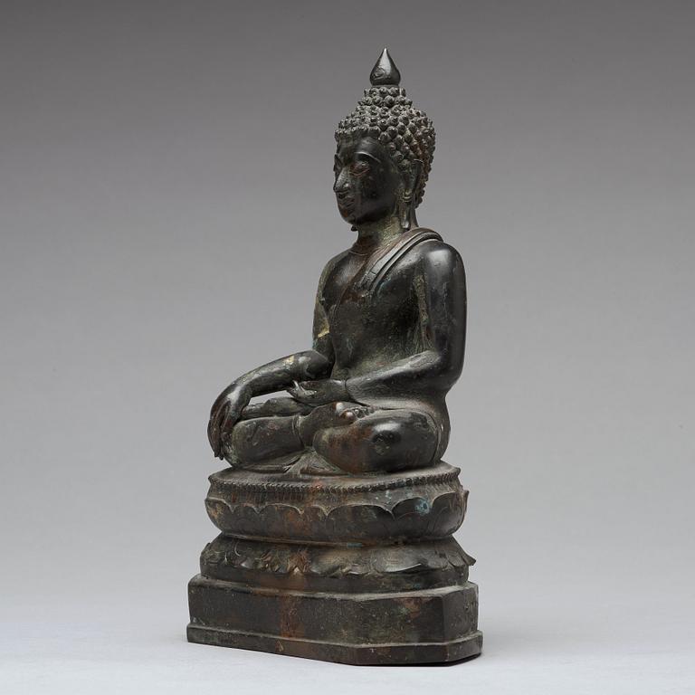 BUDDHA, brons. Thailand, troligen Lanna, 1700-tal.