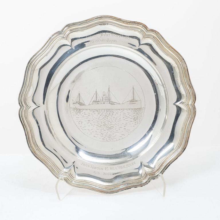 Dish, silver, E Möller, Malmö, 1929.