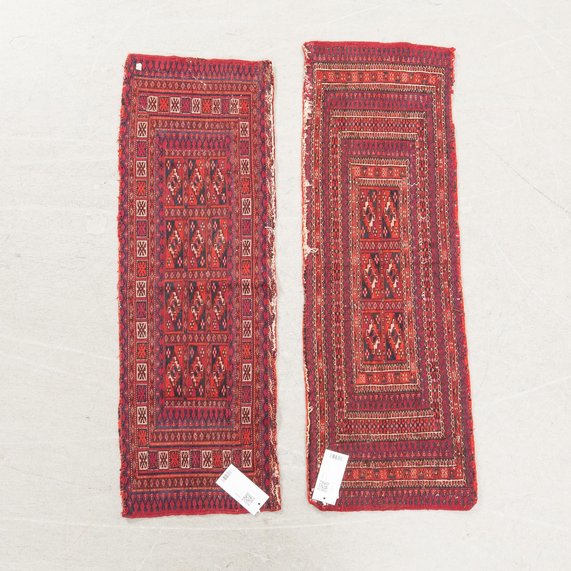 Rugs 2 pcs Torba Turkmen antique approx. 35x102 cm.
