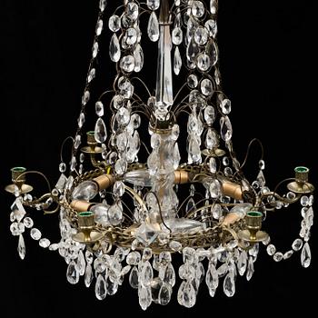 An empire style chandelier, mid 20th century.