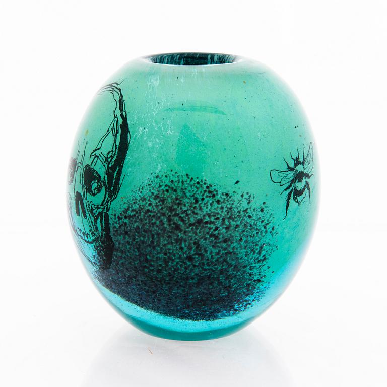 ELLA VARVIO, A glass vase/ sculpture, signed Ella Varvio 2016.