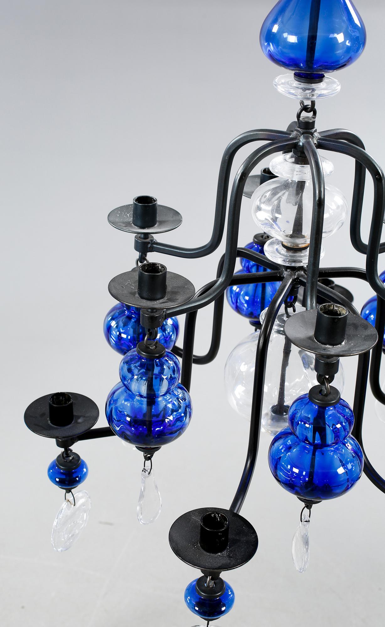 A chandelier by Erik Höglund for Boda, second half of the 20th century, hight 90 cm.