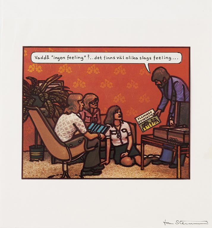 Jan Stenmark, collage, original for lithograph in colours, signed.