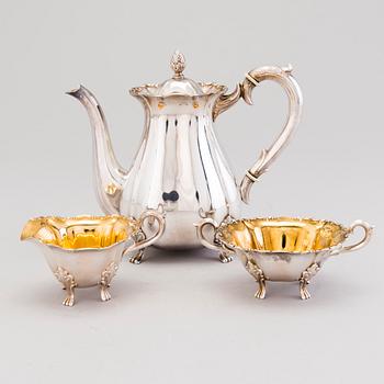 A 3-piece silver coffee set, Kultakeskus, Hämeenlinna Finland 1954 and 1968.