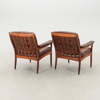 Armchairs, a pair by Göte Möbel, Nässjö, 1960s/70s.