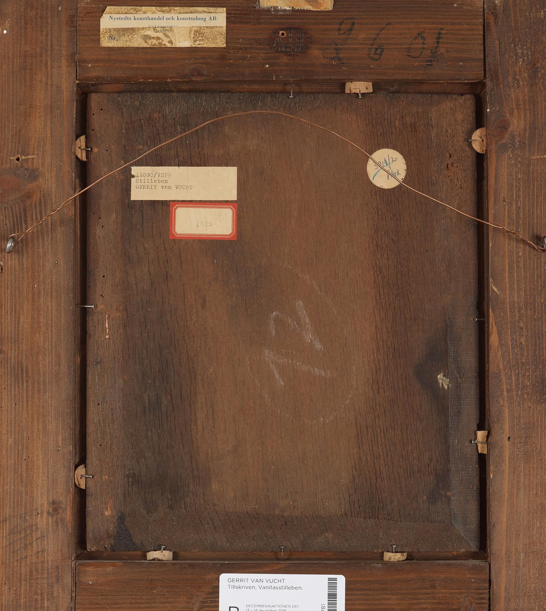 Gerrit van Vucht Tillskriven, Vanitasstilleben.