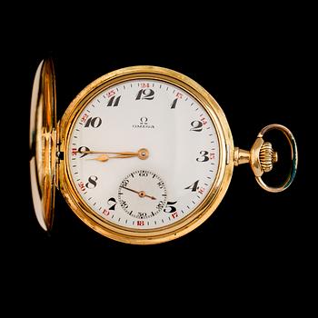 FICKUR, 18K guld, savonett, Omega, 1900-talets första hälft.