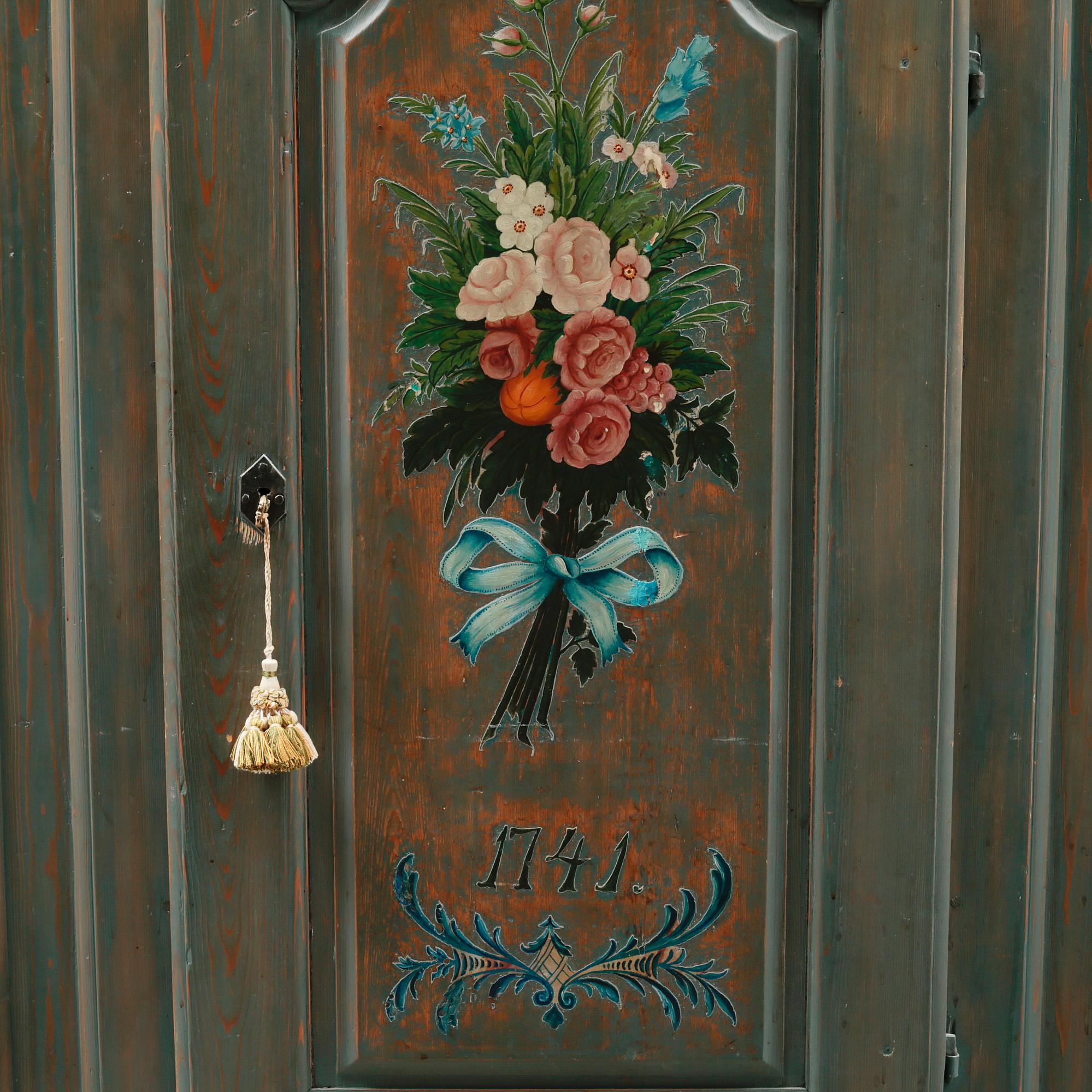 A cabinet from Jämtland, probably, dated 1741.