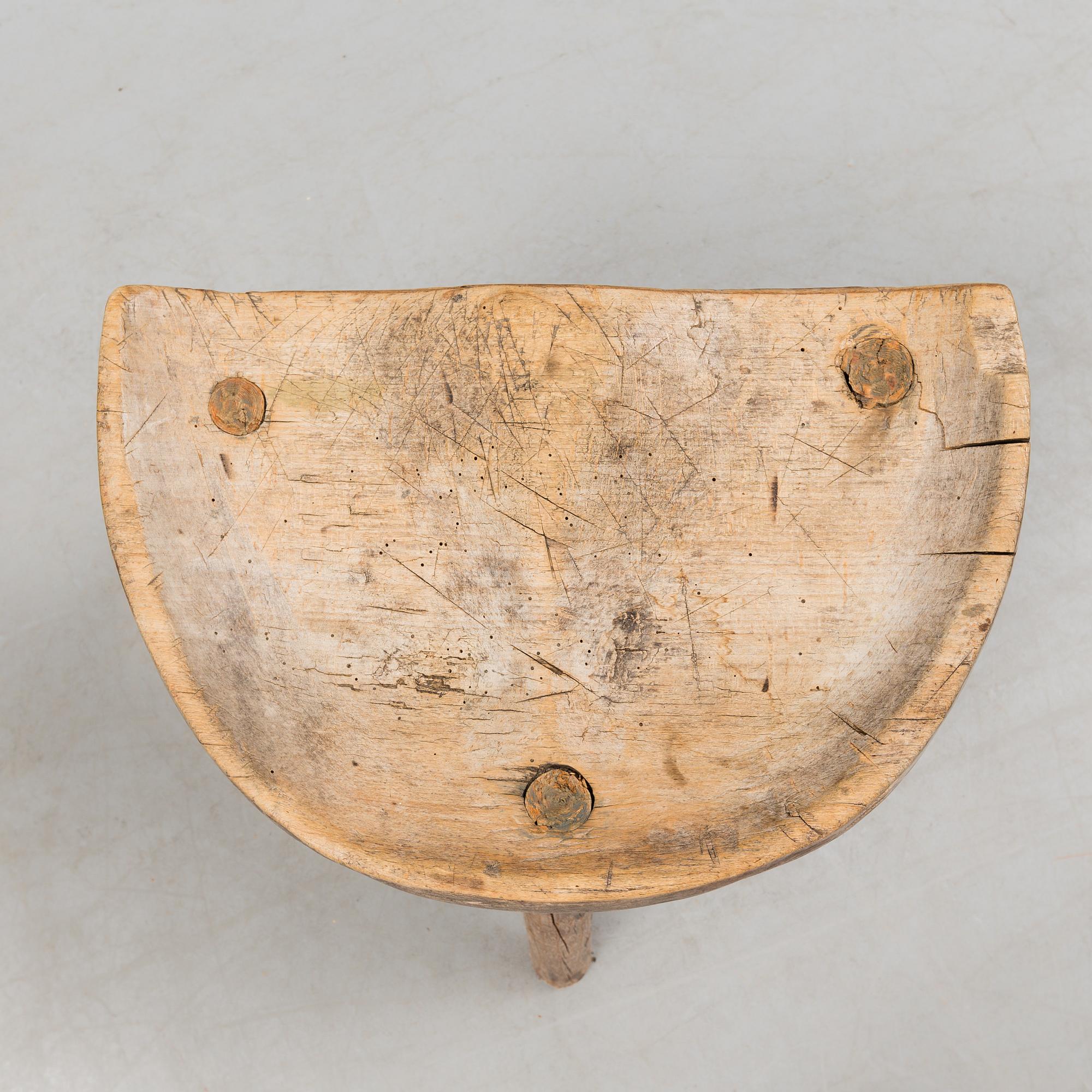 A folk art stool 19th century.