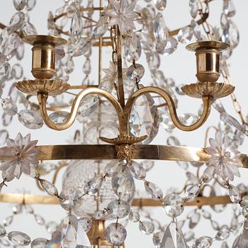 A Gustavian late 18th century eight-light chandelier.