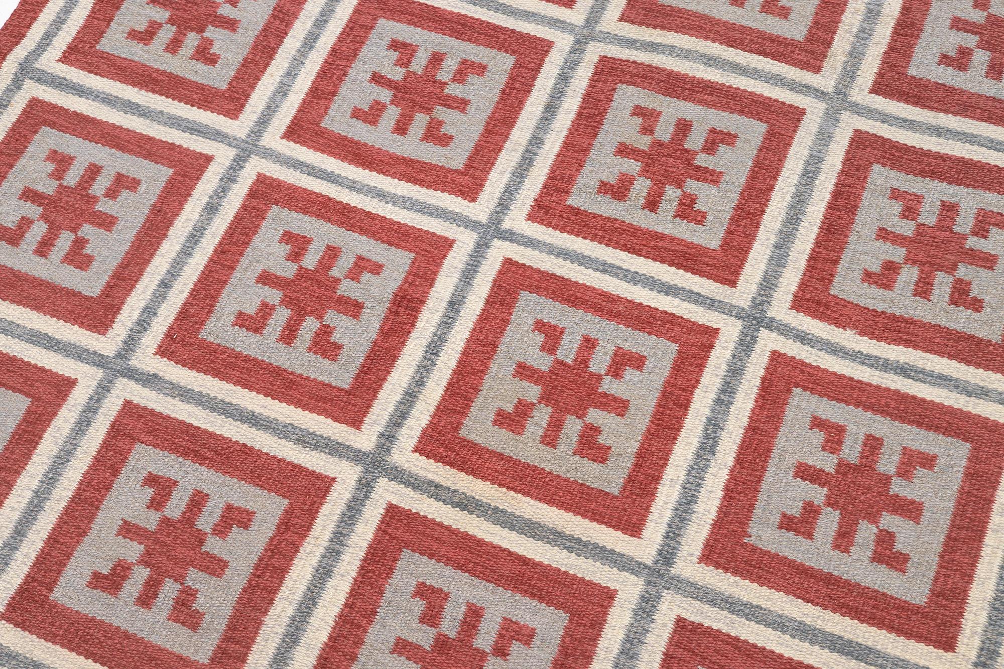 Anna-Greta Sjöqvist, a carpet, flat weave, c. 240 x 130 cm, signed AGS.