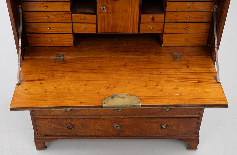 A late Gustavian mahogany secretaire by L. Almgren (master in Stockholm 1771-95).