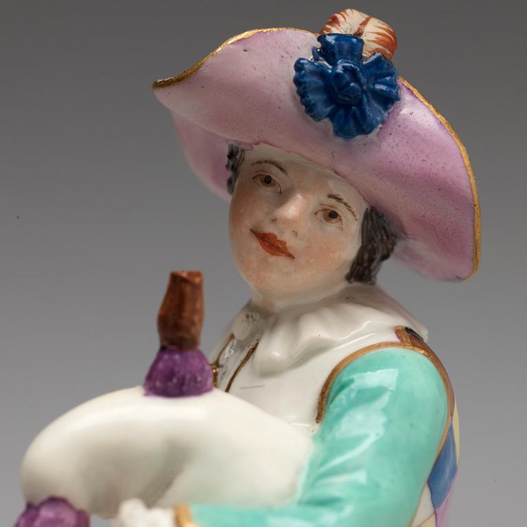 A pair of Meissen figurines of musicians, 18th Century.