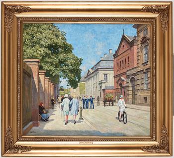 Paul Fischer, Sunny street scene, Bredgade, Copenhagen.