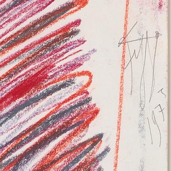 Eddie Figge, mixed media on paper, signed and dated 1973.