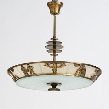 Bröderna Malmströms Metallvarufabrik, a ceiling lamp model "1566", Malmö, 1940s.