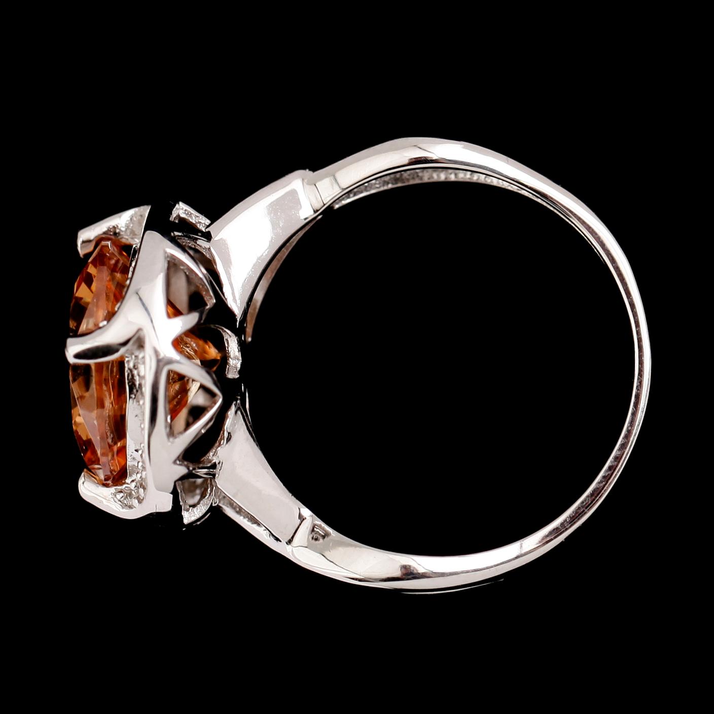 RING, silver, citrin, vita safirer.