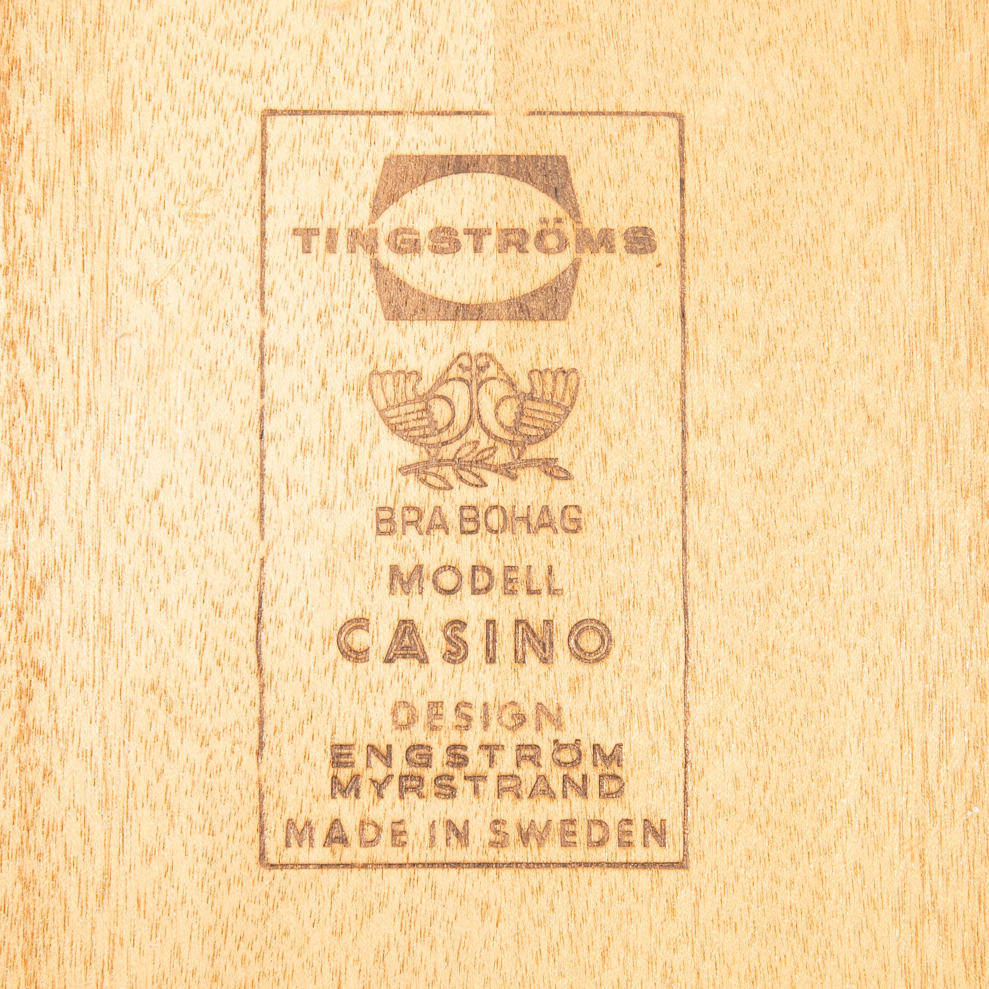 Sven Engström and Gunnar Myrstrand, a pair of oak bedside tables, "Casino", Tingströms, Bra Bohag, 1960s.