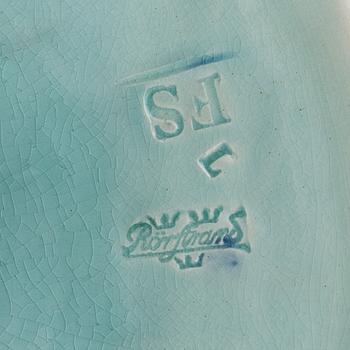 Rörstrand, bordslampa, majolika omkring år 1900.