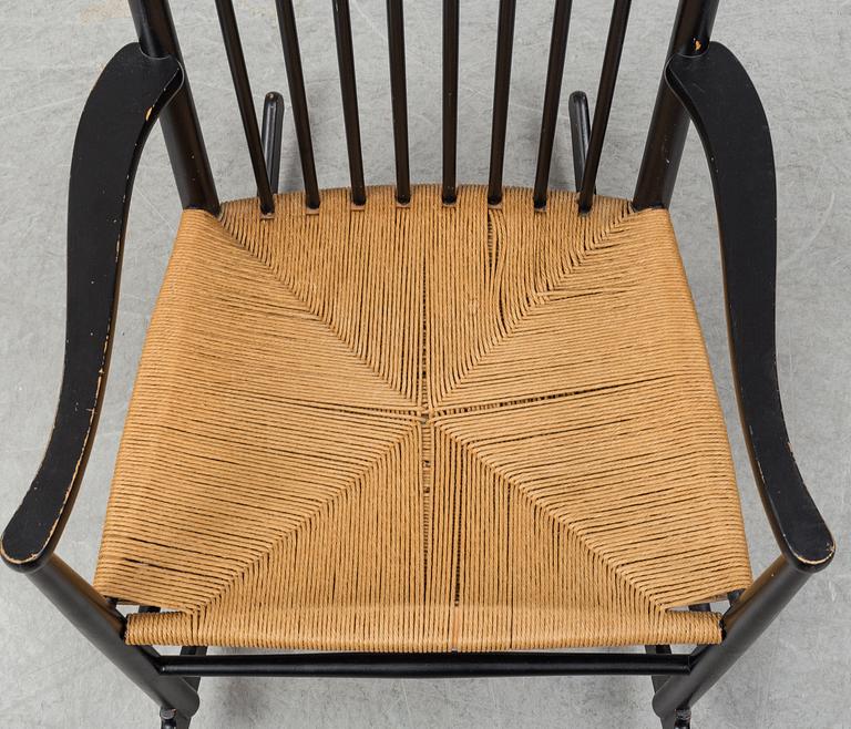 HANS J WEGNER, gungstol,  "J 16". FDB Möbler, 1900-talet sandra hälft.