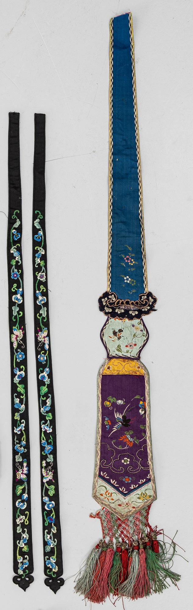 A group lot of Chinese textiles, late Qing dynasty/early 20th century.