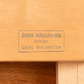 Carl Malmsten, Dining table with 2 armchairs and 6 chairs, 'Ambassador', Åfors Möbelfabrik, second half of the 20th century.