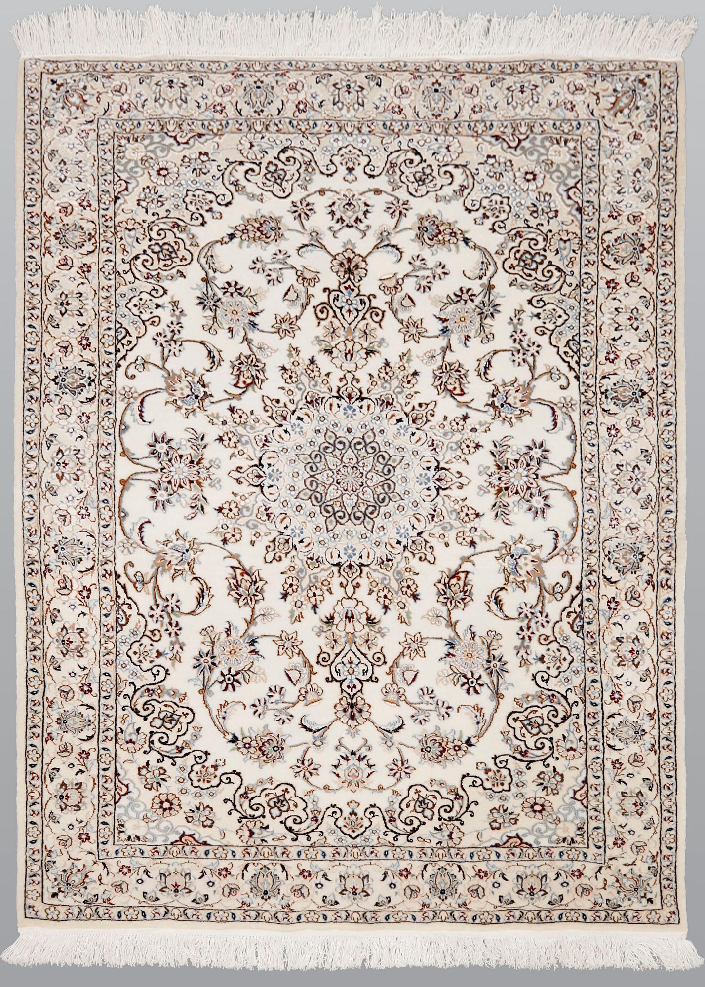 A part silk Nain rug, so called 6LAA, ca 155 x 105 cm.