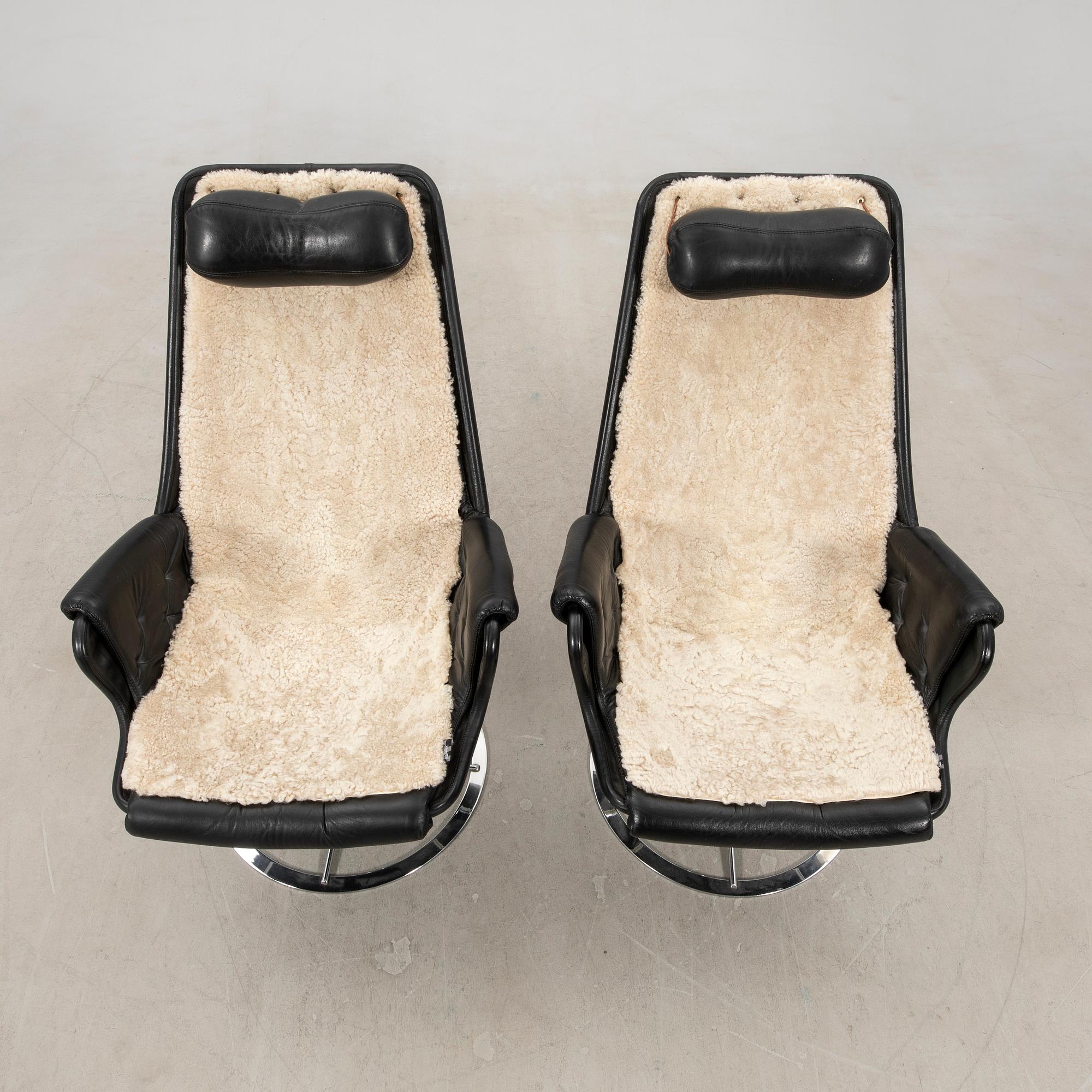 Bruno Mathsson, fåtöljer 1 par, "Jetson" för DUX sent 1900-tal.