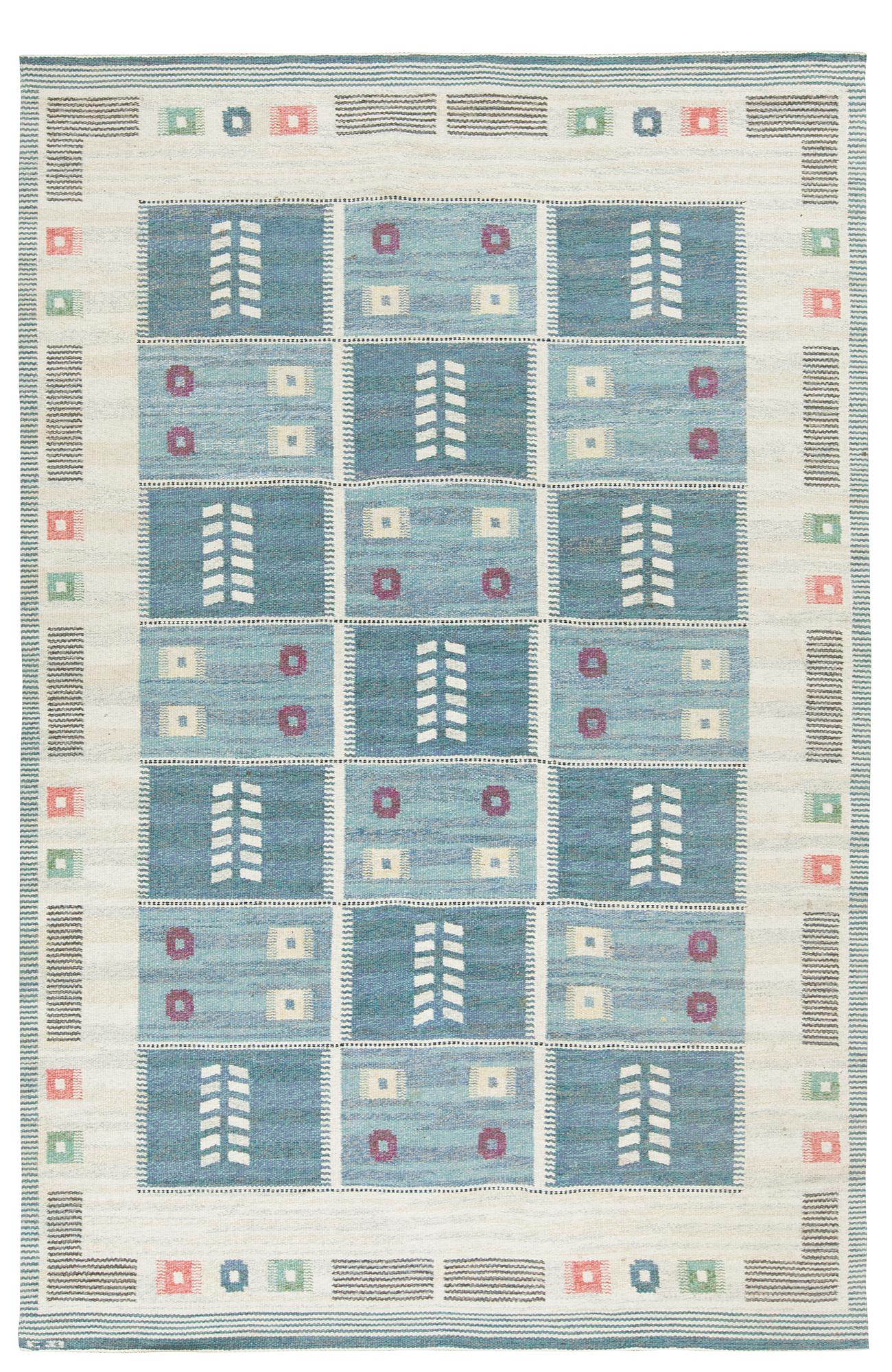 CARL DANGEL, matta, rölakan, signerad CD, 303,5 x 198 cm, Sverige omkring 1900-talets mitt.