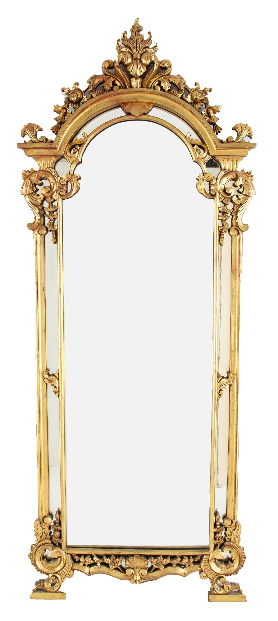 A rococo style mirror, second half of the 20th Century.