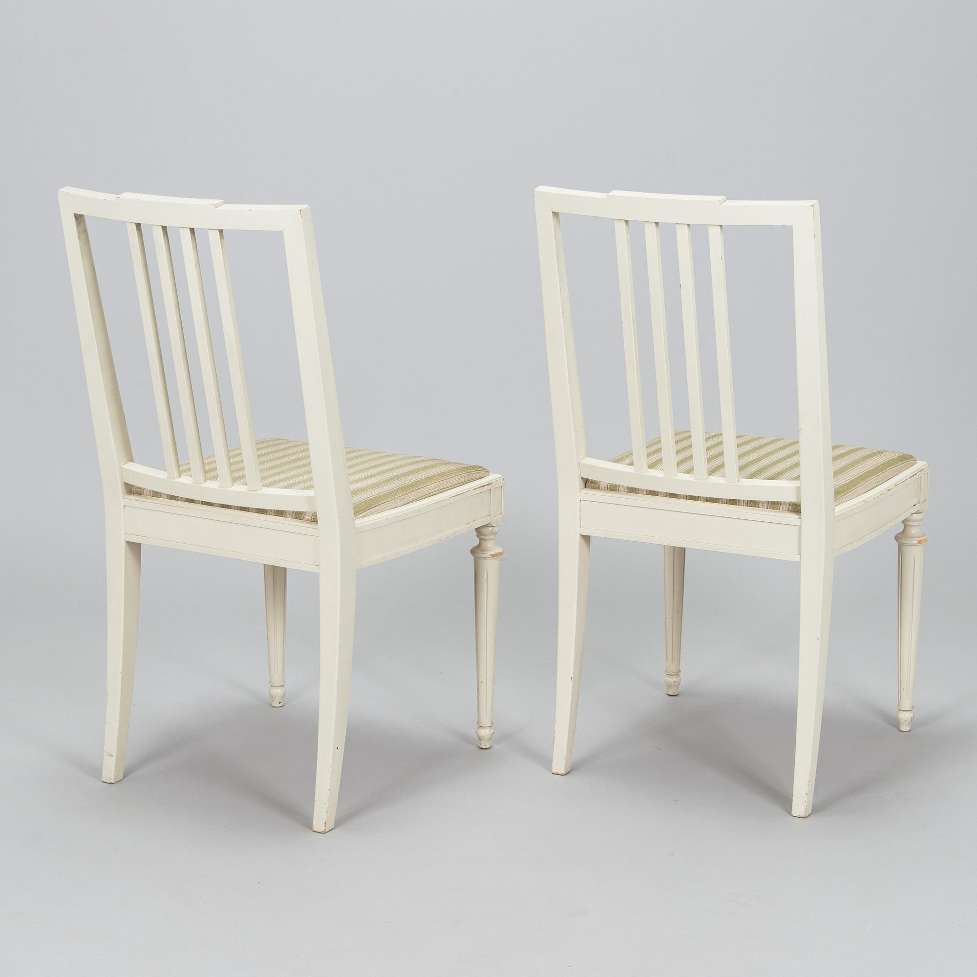 Chairs, 6 pcs, Gustavian style, later half of the 20th century.
