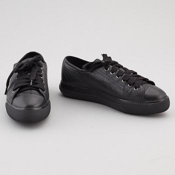 PRADA, two pairs of leather sneakers, size 35,5.